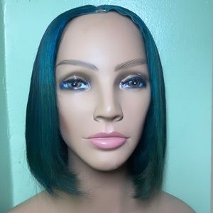 13x4 blue/green 10 inch lace frontal wig